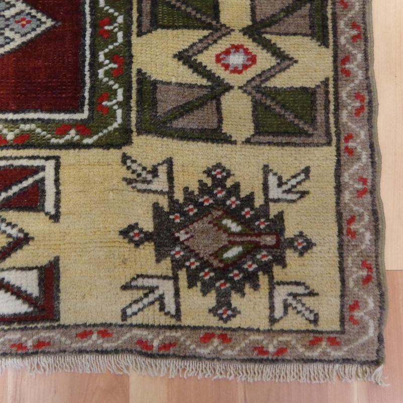 Hand Knotted Rug 2' 7 x 3' 11 Red Turkish Rug