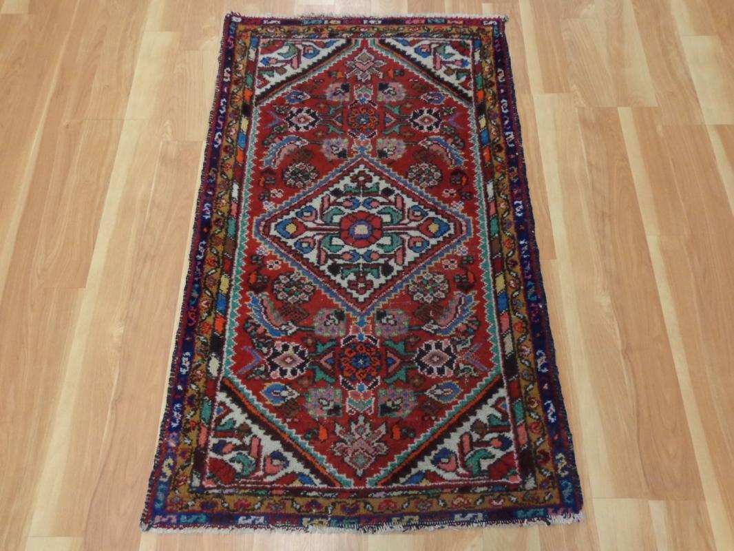 Vintage Rug Vintage Red Oriental Rug 2' 7 x 4' 2 Hamedan Area Rug