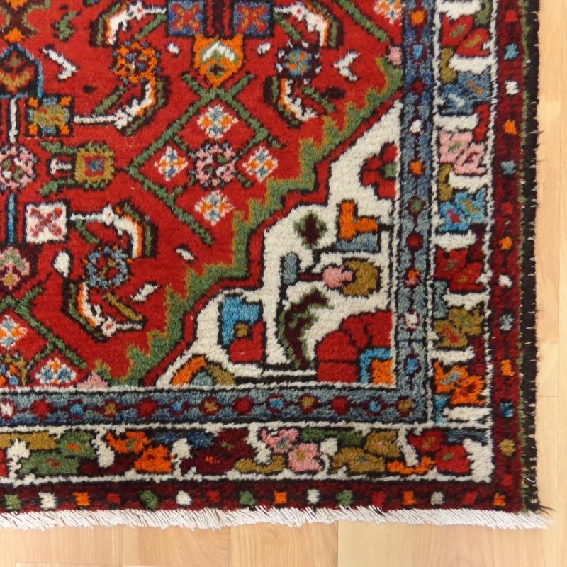 Wool Vintage Rug 3' 3 x 4' 10 Red Hamedan Oriental Rug