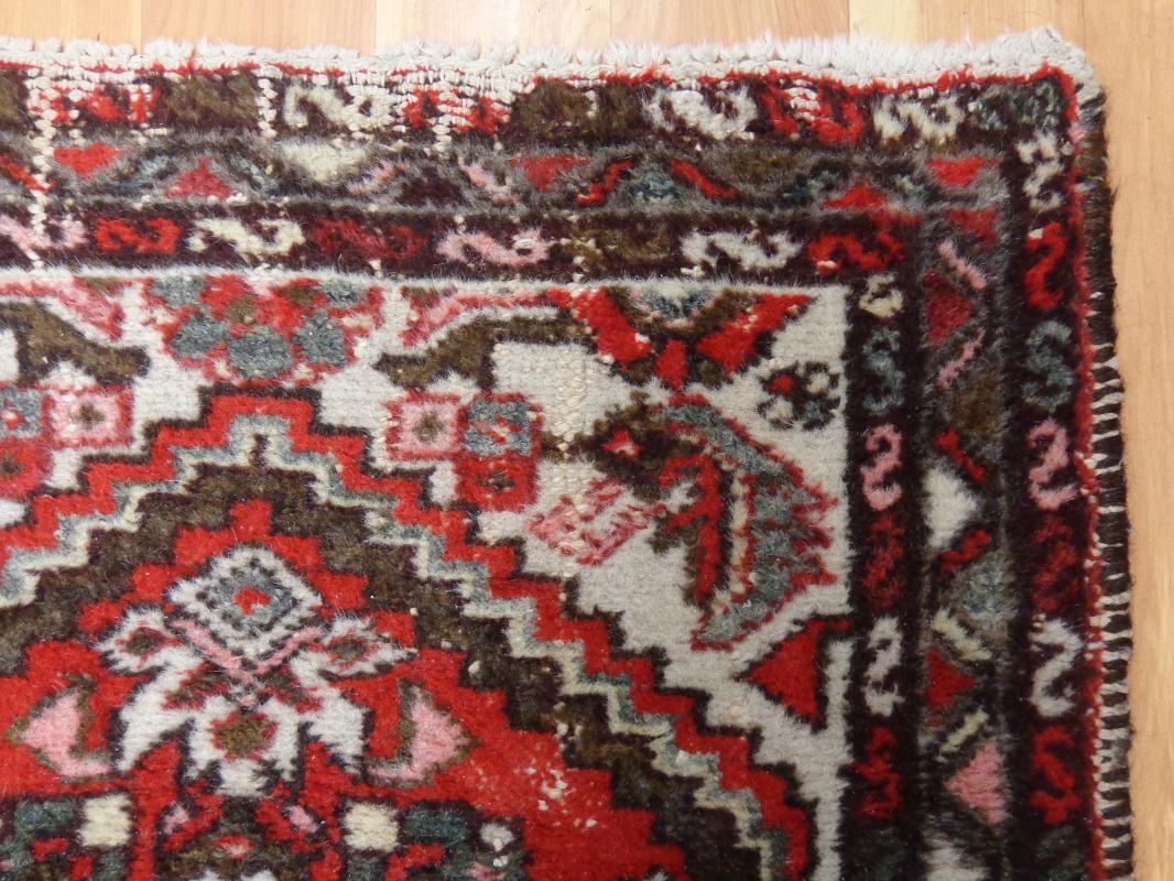 Vintage Rug Red Wool Oriental Rug 2' 5 x 3' 11 Authentic Vintage Hamedan Area Rug