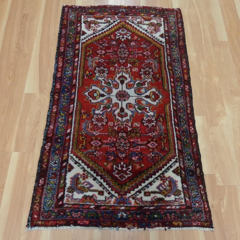 Entry Rug Small Vintage Rug 2' 5 x 4' 1 Red Hamedan