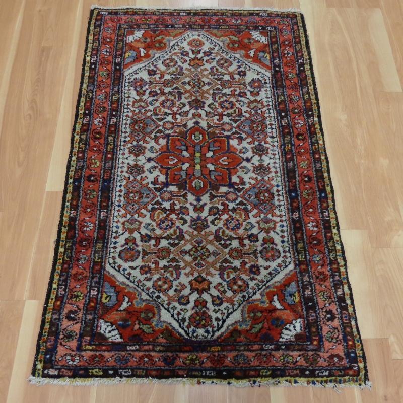Vintage Rug 2' 7 x 4' 1 Small Red Hamedan