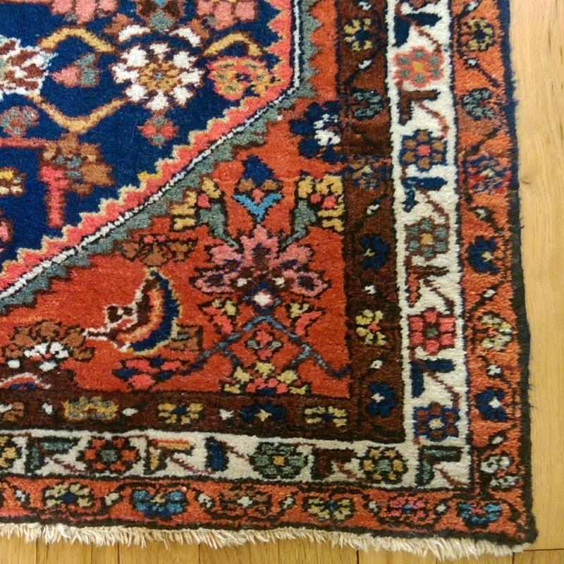 Blue Vintage Rug 3' 7 x 4' 9 Hamedan