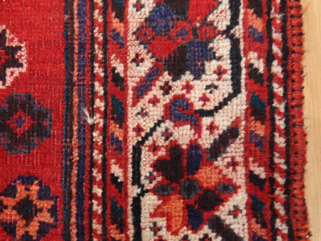 Tribal Boho Decor Vintage Rug Wool Blue Oriental Rug 3' 11 x 5' 8 Shiraz