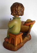 Anri Rock-A-Bye carved wooden figure by Juan Ferrandiz