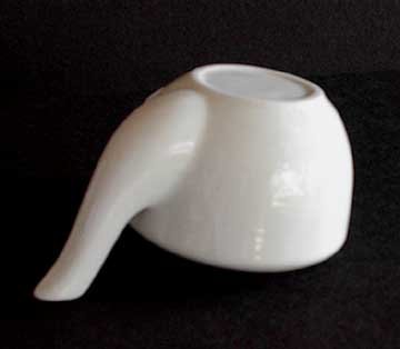 Large White Pottery Invalid Feeder