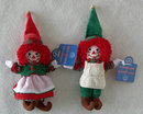Raggedy Ann and Andy Christmas Elf Ornaments