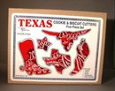 Box Set of Figural Texas Theme Cookie Cutter