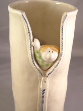 Vintage Fitz and Floyd Zipper Guy 3 Piece Set