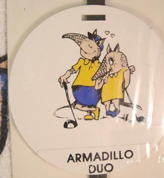 Sealed Boxed Armadillo Couple Golf Towel & Tag