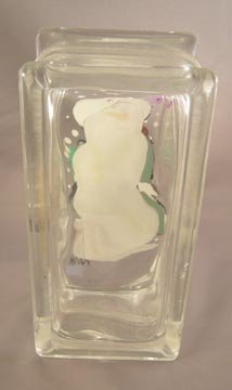 Hand Painted Snow Woman Nurse Glass Brick