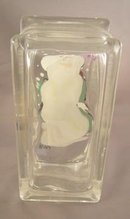 Hand Painted Snow Woman Nurse Glass Brick