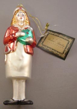Figural Red Cross Nurse Glass Ornament