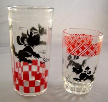 Two Different Vintage Scottie Dog Glasses