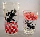 Two Different Vintage Scottie Dog Glasses