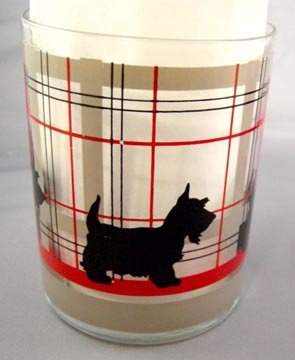 Pair of Unusual Scottie Dog High Ball Glasses