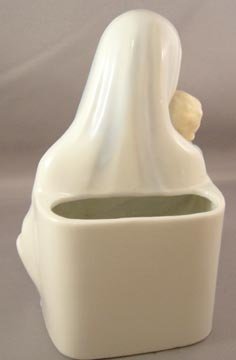 Vintage Unusual Brown Haired Madonna and Infant Head Vase Planter