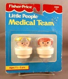 Older Fisher Price Chunky Little People Nurse and Doctor