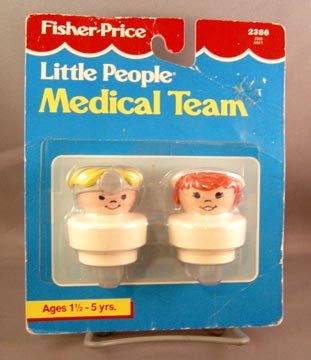 Older Fisher Price Chunky Little People Nurse and Doctor