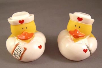 Pair of Small Nurse/Medical Yellow Rubber Ducks