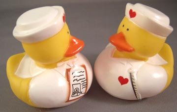 Pair of Small Nurse/Medical Yellow Rubber Ducks