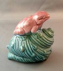 Vintage Aquarium Ornament Toad On A Shell