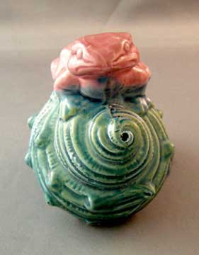 Vintage Aquarium Ornament Toad On A Shell