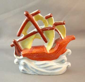 Vintage Aquarium Ornament Sailing Ship