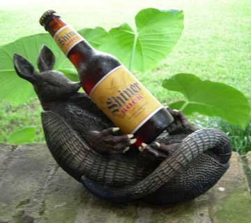 Texas Armadillo Figural Beer/Wine Holder