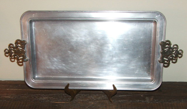 Pfaltzgraff Aluminum and Brass Serving Tray