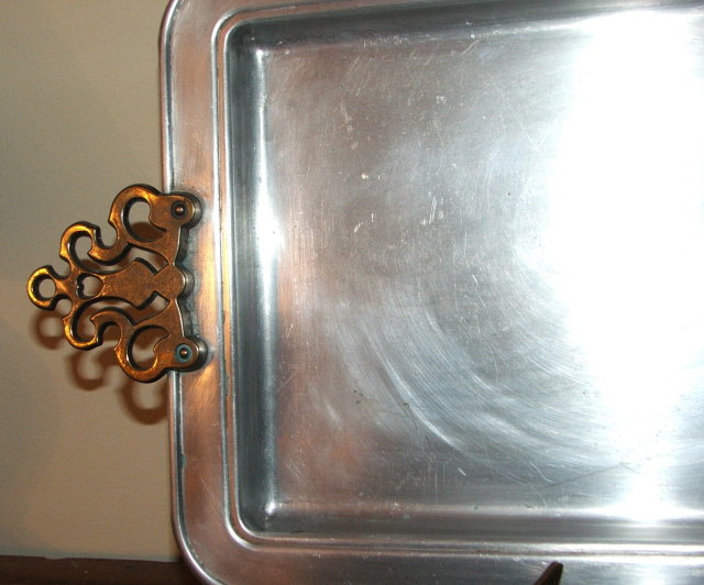 Pfaltzgraff Aluminum and Brass Serving Tray
