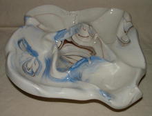 1979 Signed White/Blue/Brown Ceramic Ashtray