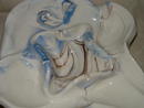 1979 Signed White/Blue/Brown Ceramic Ashtray