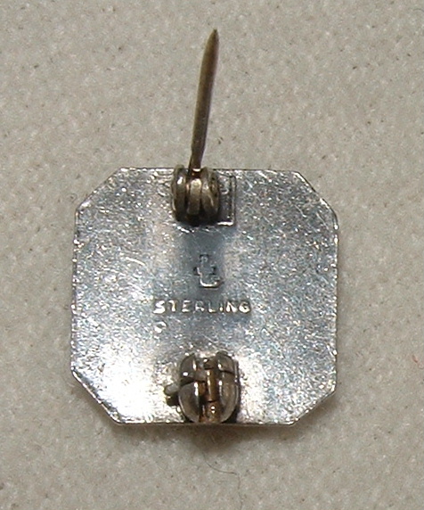Vintage Sterling Silver & Enamel 4-H Pin