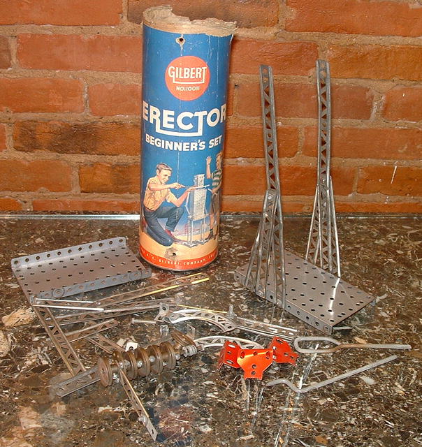 Gilbert Erector Beginner's Set Assorted Pieces 1950's