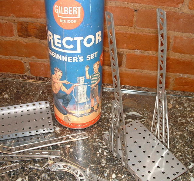 Gilbert Erector Beginner's Set Assorted Pieces 1950's