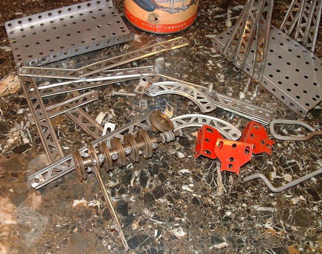 Gilbert Erector Beginner's Set Assorted Pieces 1950's