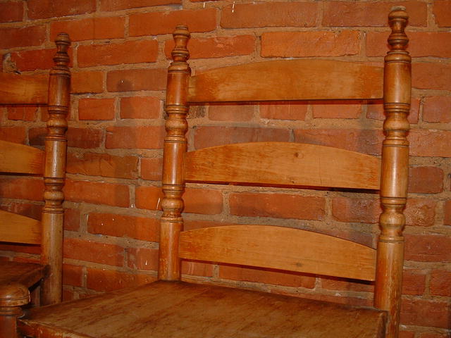 Unusual Pair of Antique Primitive Maple Side Chairs
