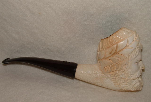 Vintage Meerschaum Pipe - Hand-Carved Turkish Head