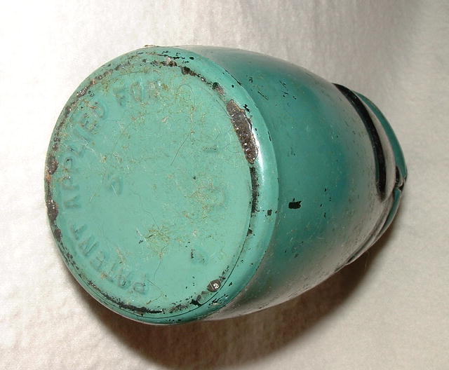 Unusual Antique Painted Bottle - Woman with Umbrella