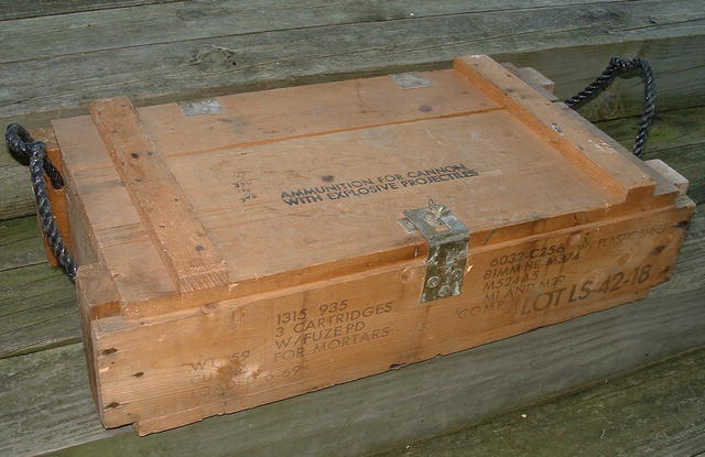 Viet Nam Era Cannon Ammunition Wooden Box