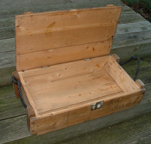 Viet Nam Era Cannon Ammunition Wooden Box