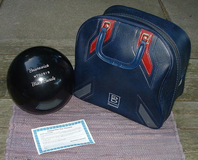 Vintage 1983 Brunswick Black Beauty Bowling Ball, Undrilled, Like New