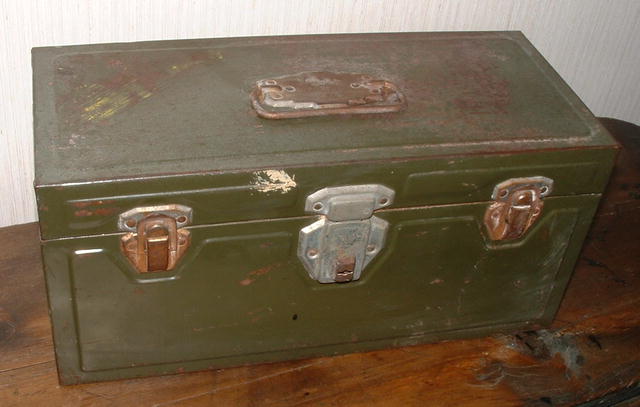 Antique Union Steel Fishing Tackle Box, Circa 1930