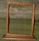 Antique Primitive 8 x 10 Carved Wooden Frame on Stand