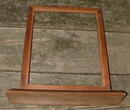 Antique Primitive 8 x 10 Carved Wooden Frame on Stand