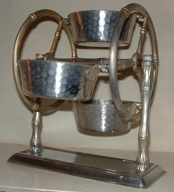 Vintage Hammered Aluminum Ferris Wheel Server