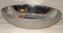 Antique Hand-Wrought Aluminum Scalloped Dish with Pansy Design
