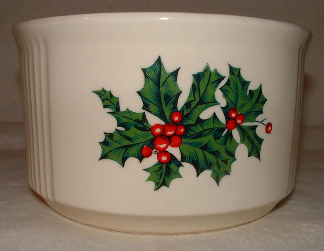 Vintage 1980 FTDA Pottery Christmas / Holiday Crock
