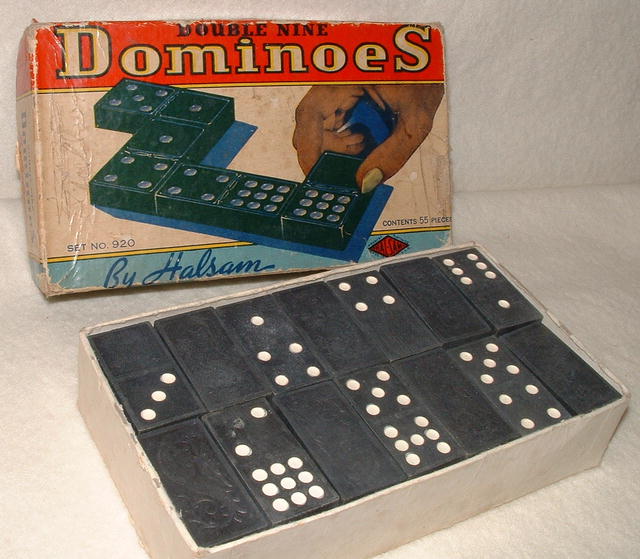 Vintage Halsam Double Nine Dragon Domino Set No. 920